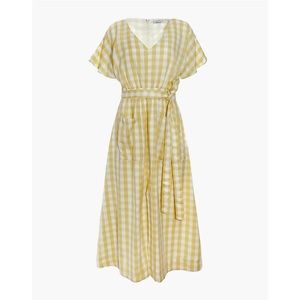 Madewell dolman sleeve yellow gingham dress 100% cotton size 0